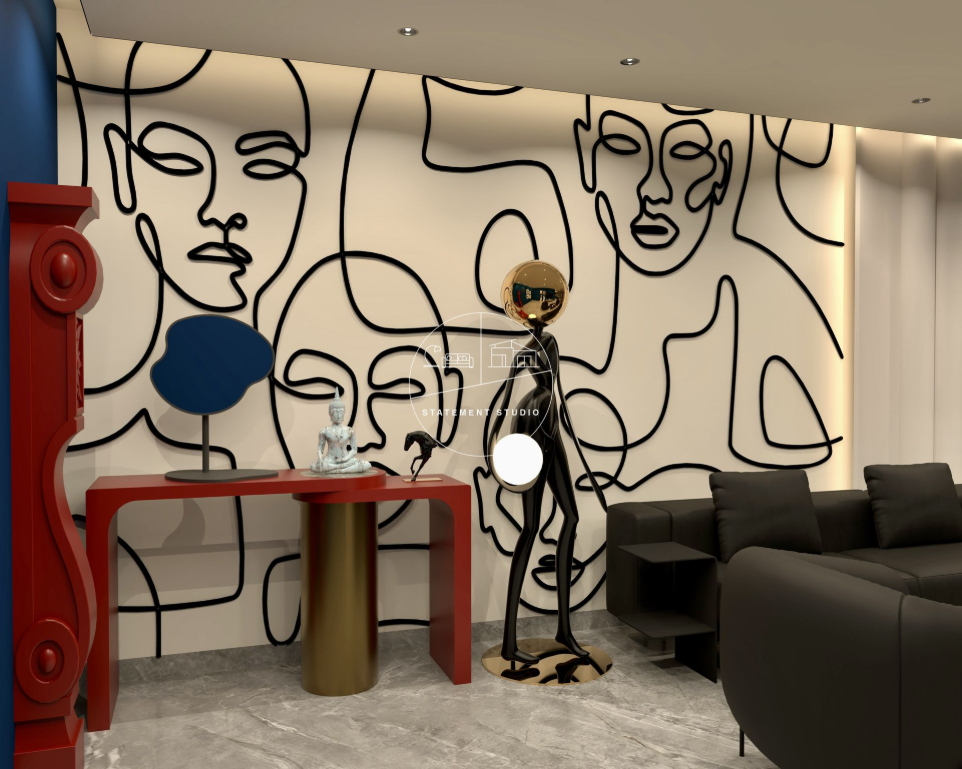 Luxury living room designed by Statement Studio in Kolkata