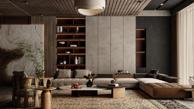 Luxury living room designed by Statement Studio in Kolkata